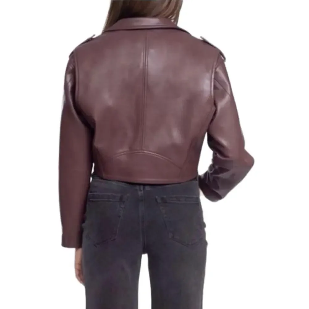 Blank NYC NWT Faux Leather Cropped Moto Jacket Size Small